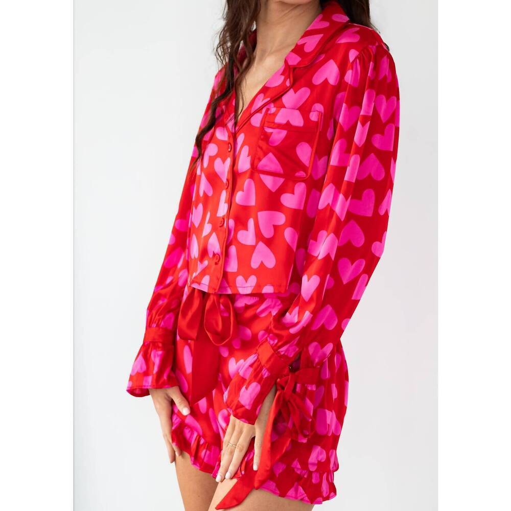 NEW BEACH RIOT aurora and luna pajama set in valentine heart - Picture 3 of 5